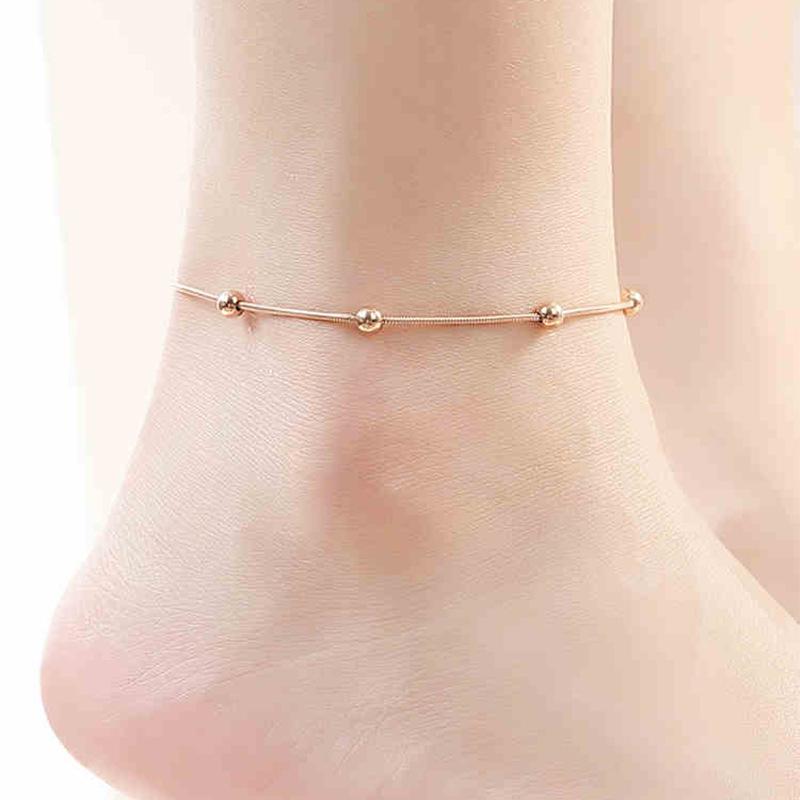 Tide Double-Layer Heart Anklet: 18K Gold-Plated Titanium Steel, Non-fading Fashion Light Luxury for Women