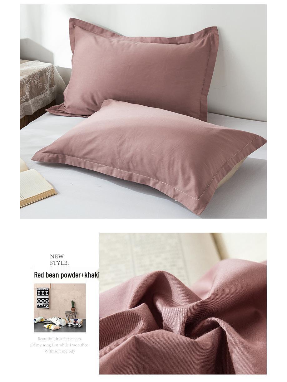 

Наволочка из гребенного хлопка однотонная: Простой европейский стиль, не выцветает, идеально подходит для общежитий и проживания в семьях 48*74cm*1