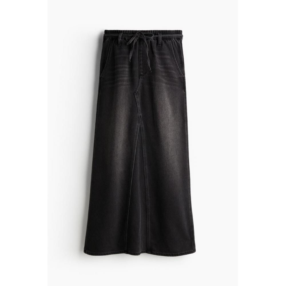 

H M deniM Maxi Skirt Black wasHed