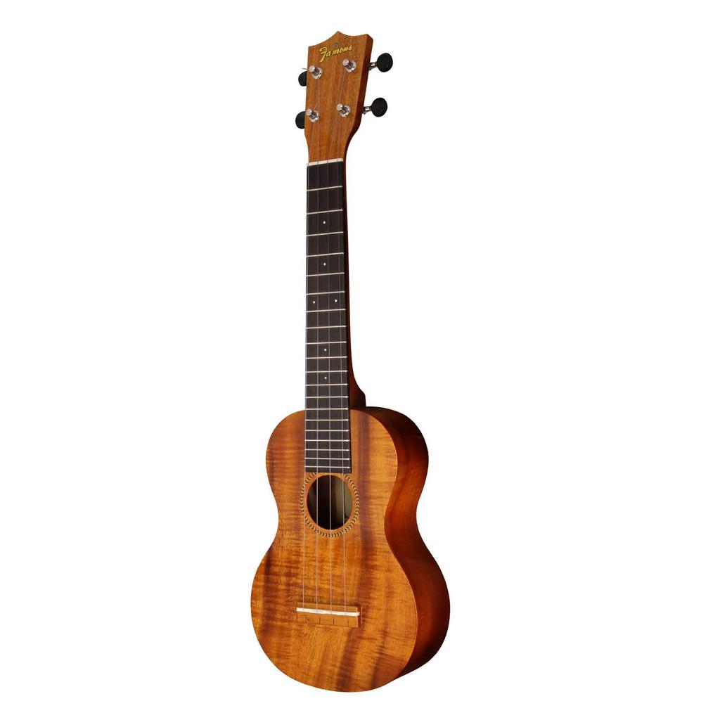 Famous Beginner Set Soprano Long Neck Ukulele Hawaiian Koa [Standard 4-piece Set] FLS-2G (Domestic Wood)