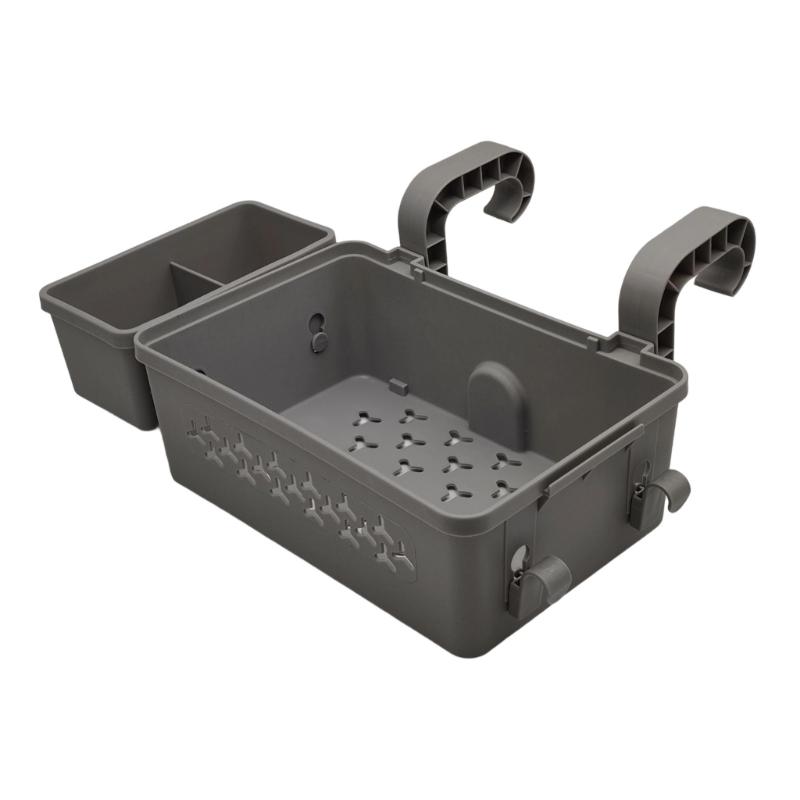 Swimming Pool Basket Towel Cup Organizers Pool Storage Basket with Drainage Waterproof Poolside Storage Container серый