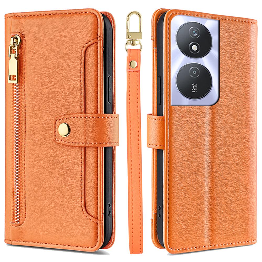 For Honor Play 50 Plus 5G/Play 8T 5G/X7b 4G/90 Smart Cell Phone Case Zipper Pocket PU Leather Crossbody Cover