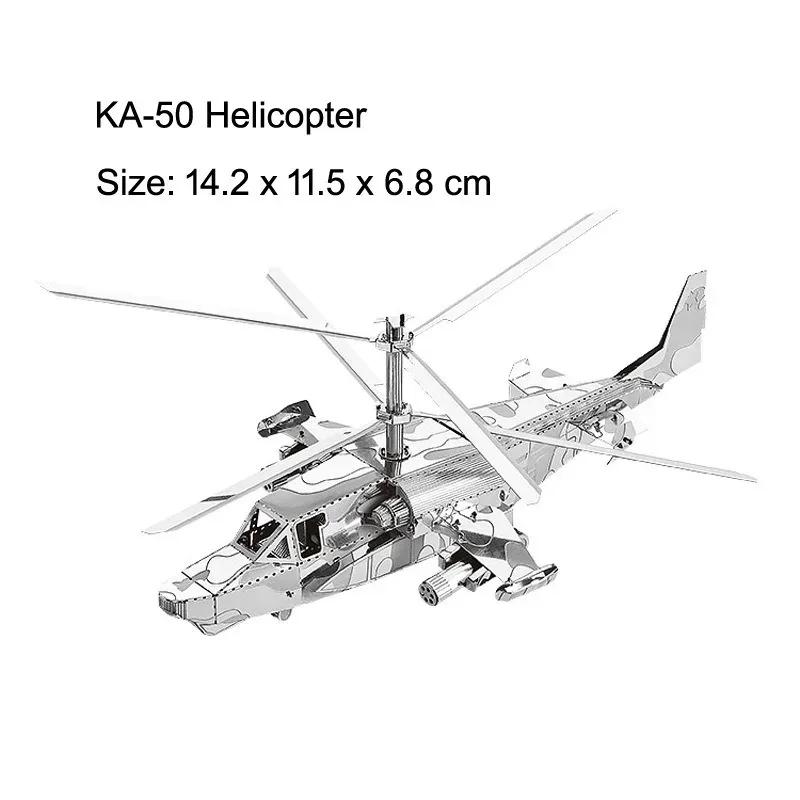3D Metal Puzzles Military J-20 J-10B SU-34 KA-50 Fighter UFO RAH-66 Helicopter DIY Assembly Handmade Assemble Scale Model Jigsaw Puzzles