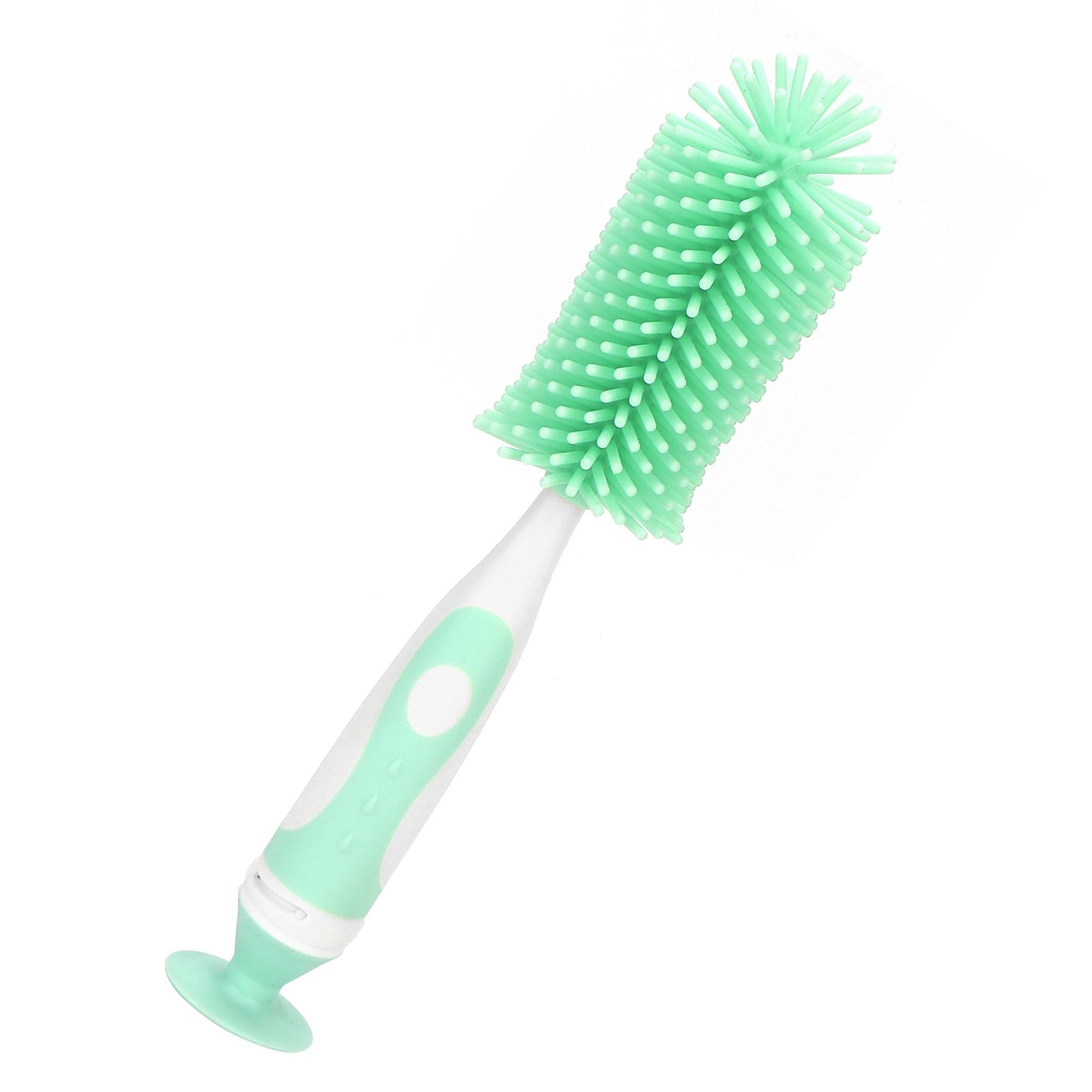 

Silicone Milk Bottle Nipple Cleaning Brush 360 degrees Rotary Bottle Brushes Cleaner(Green)