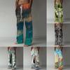 Men's Casual Loose And Comfortable Casual Pants Cotton Linen Printed Drawstring Trousers