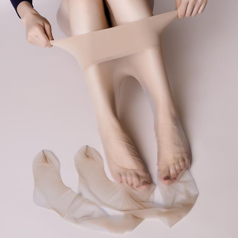 Spielen Sie Yue Seidenglatte Nacktes Gefühl 1D Hohe Dichte Kernseide Kann Geschnitten werden Strümpfe Offen Sexy Ultra-Dünn Schwarze Seidenstrumpfhose Damen