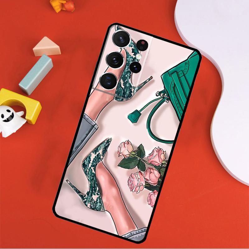 Fashion High Heels Phone Case For Samsung Galaxy S25 Ultra S24 Ultra S9 S10 S20 S21 S22 S23 Plus S24 FE Cover