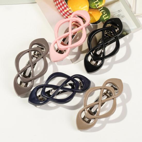 Vintage Französische Haarspange Chinesische Knotenform Metallfeder Haarnadel Rutschfest Starker Halt Hinterkopf Haarspange Haaraccessoires