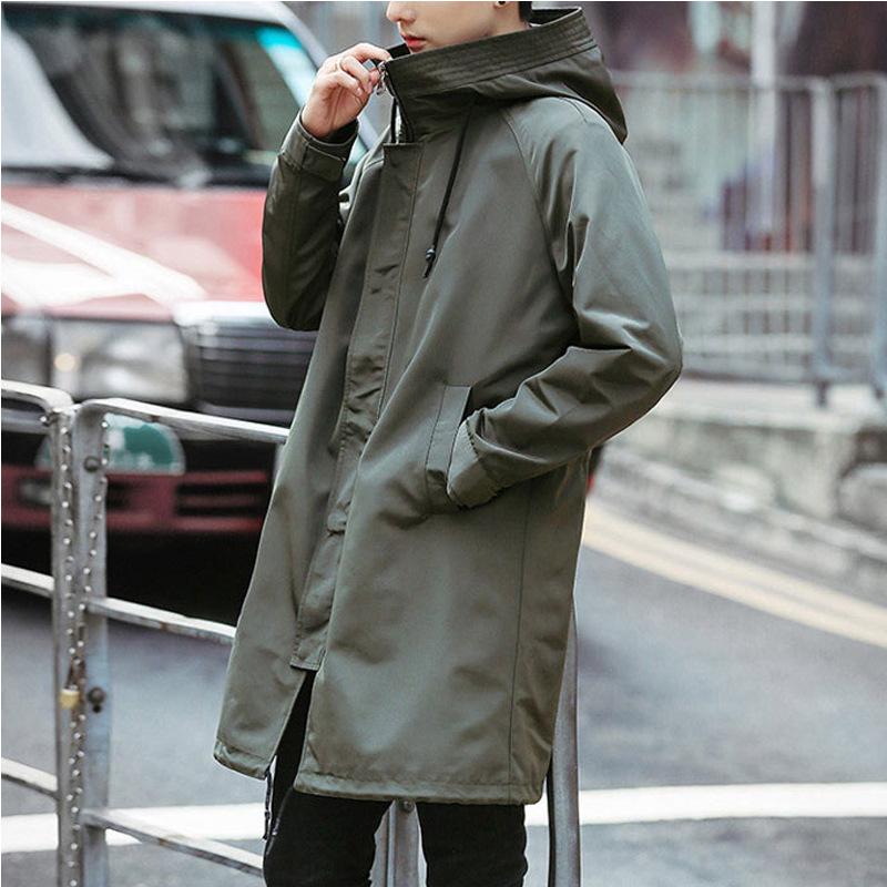 Men's British-Style Mid-Length Trench Coat: Korean Trendy Spring/Autumn Thick Jacket for High-End Winter Feel