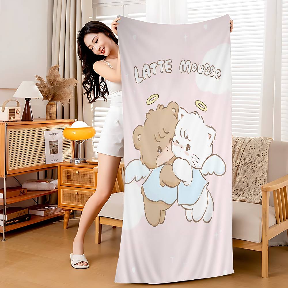 Cute M-Mikko I-Illustrations Anime Beach Towel Colorful Bath Towels For Girl Microfiber Quick Dry Sand Free Beach Yoga