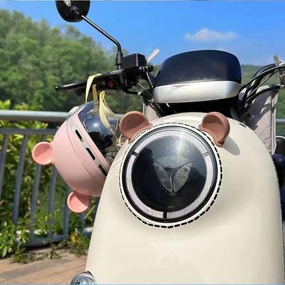 2 Stück Motorradhelm Dekoration Bärenohren Elektrofahrradhelm Aufkleber Dekor Niedlich Mehrfarbig Motorradhelme Zubehör