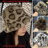 Retro Leopard Print Fisherman's Hat Leopard Print Autumn Winter Warm Hat  for Daily Wear