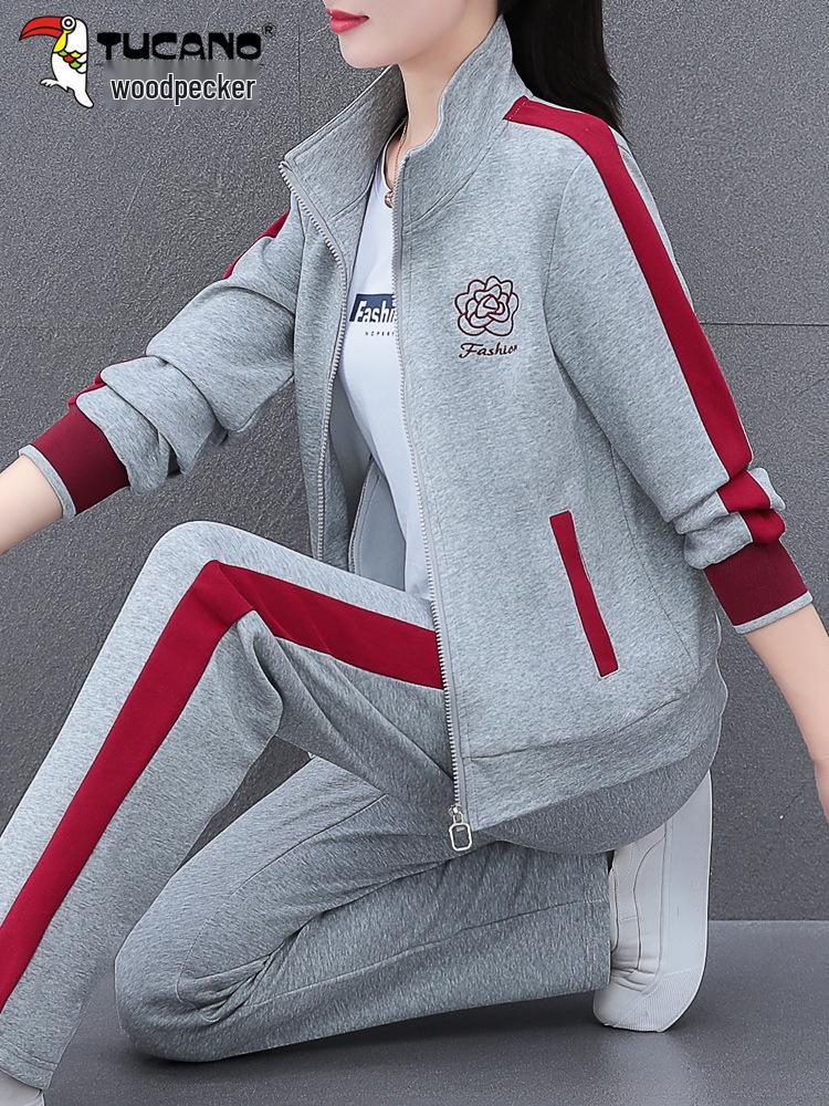 Hengyuanxiang Women's Plus Size Straight-Leg Pants - Spring & Autumn Wear for Middle-Aged & Elderly