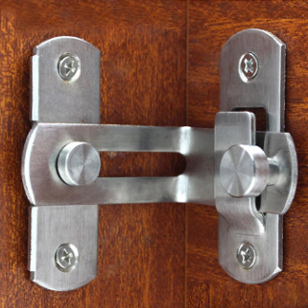 4 Set Stainless Steel 90 Degree Buckle Bolt Right Angle Door Latch for Anti Theft Room