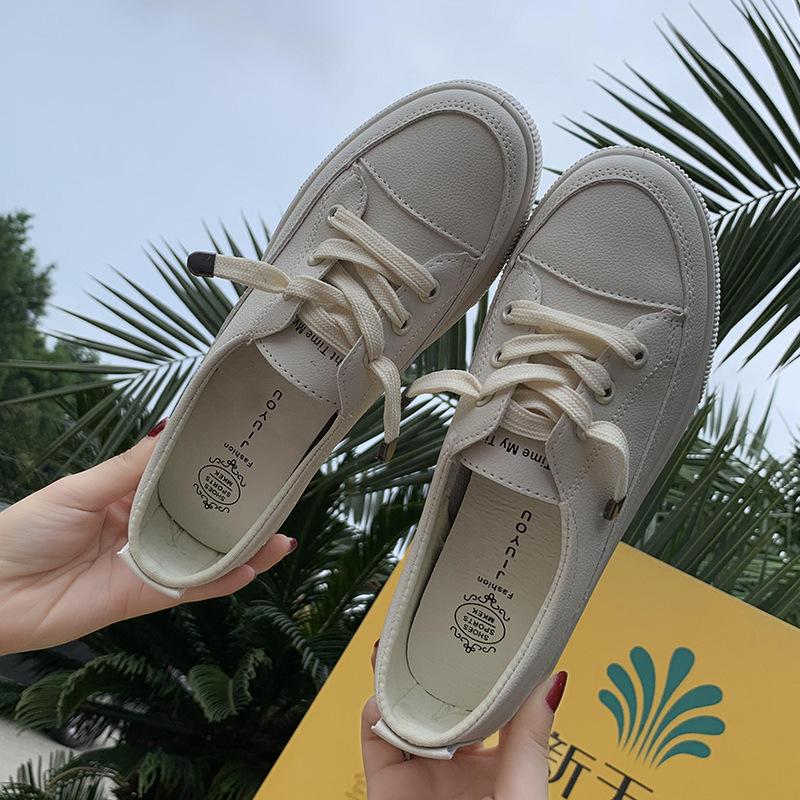 Spring Autumn Trendy White Shoes Fashion Minimalist Flat Casual Comfort Board Footwear Lightweight Versatile Ladies Shoes