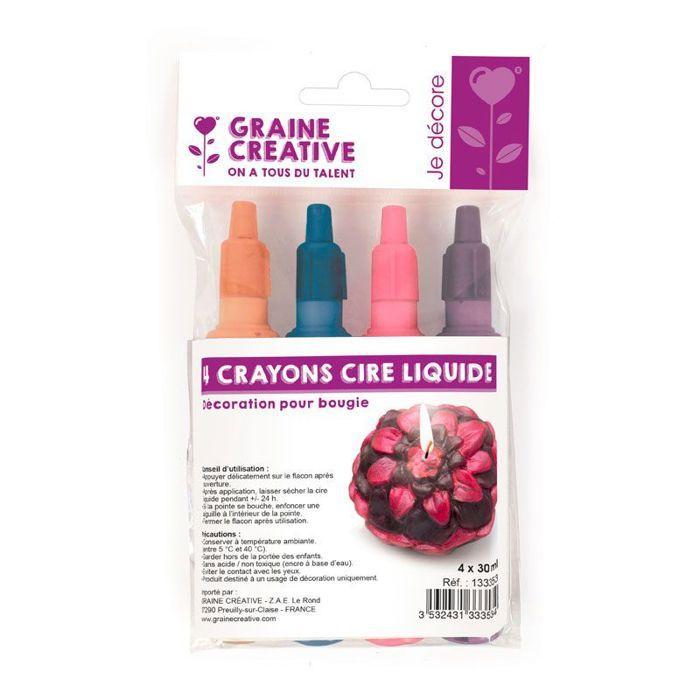 4 crayons de cire à bougie liquide