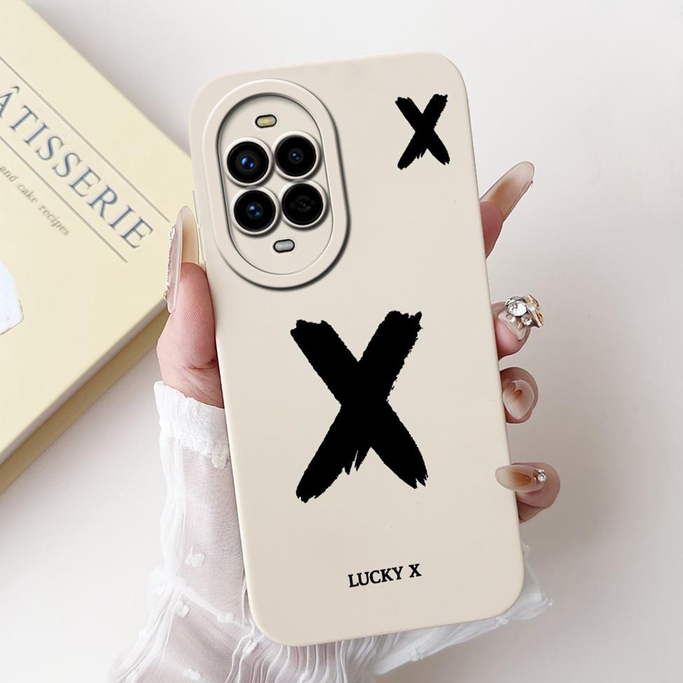 

For Huawei Nova 13Pro MIS-AL00 Phone Cover For Huawei Nova 13 Pro Case Silicone Simple Fashion A-Z Letters Shockproof Bumper Nova 13 Pro