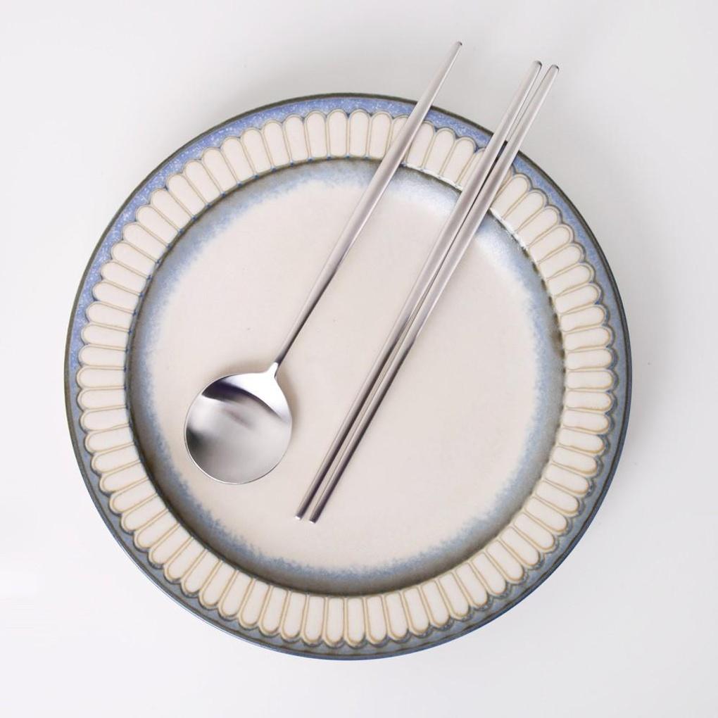 Avella Premium Błyszcząca i Matowa Zastawa Stołowa Srebrny Widelec