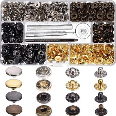 No-brand Product Leathercraft Spring Snap Fastener Tool Set Snap Fastener Set for Storage Cases (120 Pieces) - Fabric, Leatherwork, Clothing, Hats, Ba