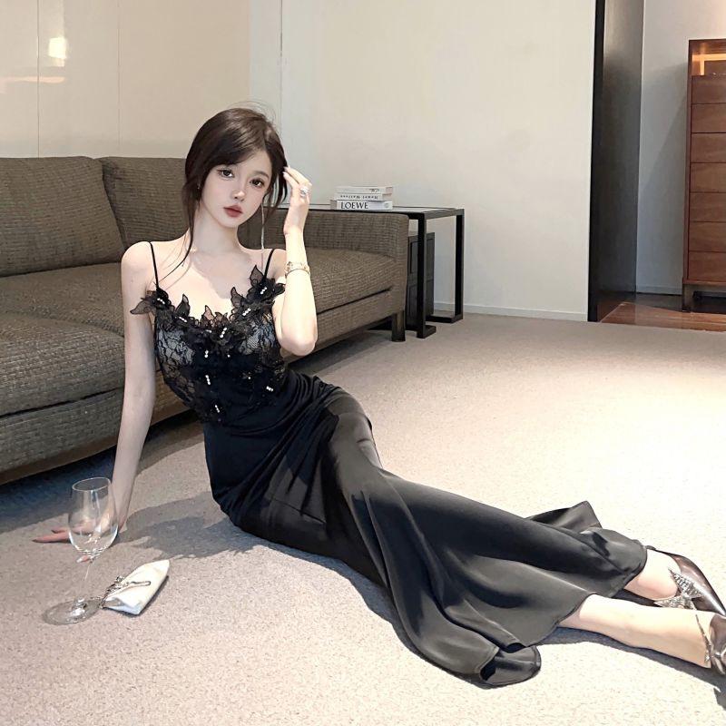 French Temperament Three-dimensional Lace Slim-fit Dress