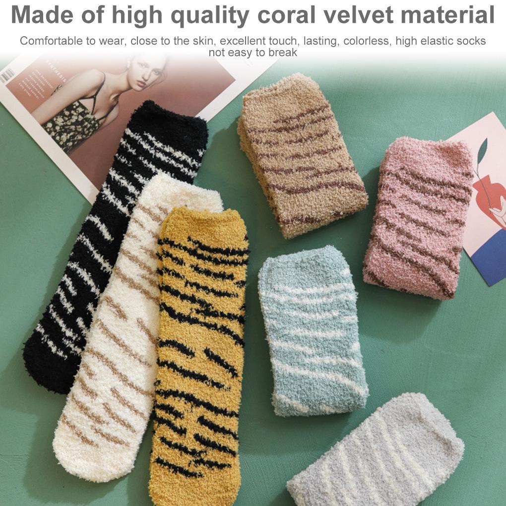 Warm Socks Soft Plush Slipper Sleep Stockings Cartoon Floor Sock for Indoor Autumn Winter