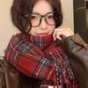 Christmas Scarf Autumn and Winter Red Scarf Women's Warm Korean Version of Premium Shawl Dual-purpose Tassel Plaid New Year's Model