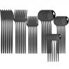 36Pcs Black Gold Cutlery Set Knife Fork Spoon Dinnerware Stainless Steel Dessert Spoon Tableware Flatware Kitchen Silverware