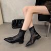 New Women's Fashion Versatile Women Retro Shoes Ankle Boot Women High Heel Thicks Heel Pointed Toe Elegant Minimalist Short Boot