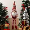 Christmas Gnome Decoration, Single Knitted Swedish Tomte Elf Doll with Hanging Legs, Plush Gnome for Xmas Tree, Home Decor