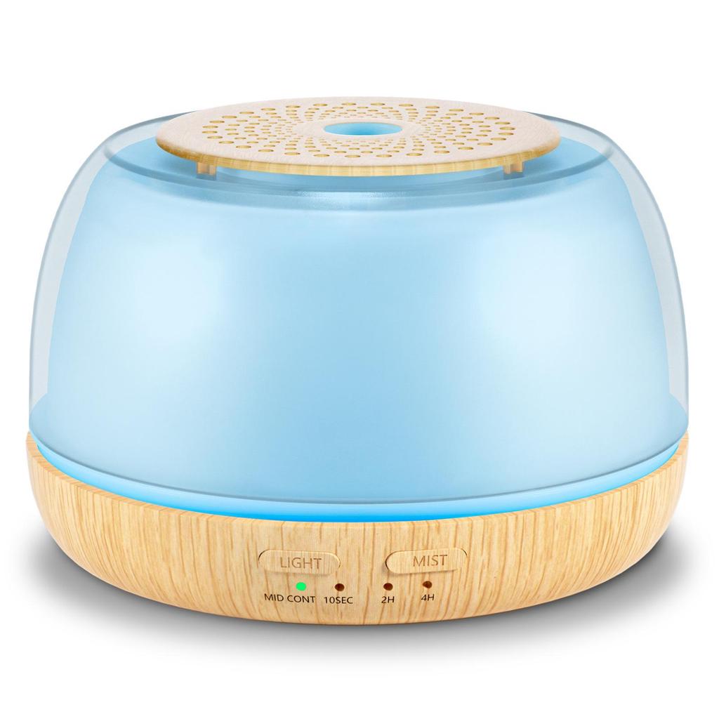 Wood Grain Ultrasonic Aroma Diffuser Lamp, 300ml Humidifier for Bedroom/Desktop
