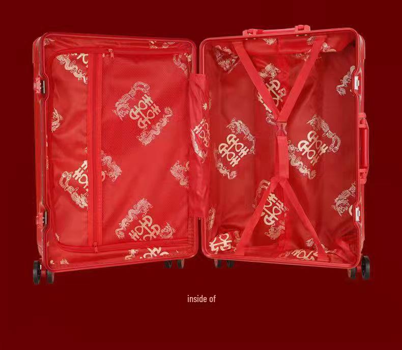 Weddings 20-Inch Red Carry-on Trolley Suitcase with Universal Wheels and Combo Lock for Men & Women