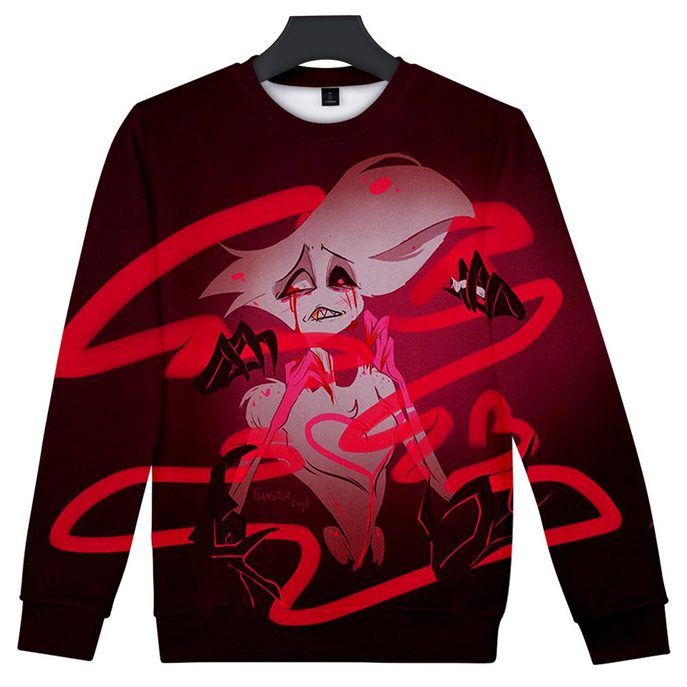 10 Colors Women Men's Hazbin Hotel Anime Print Hoodies Round Neck Sweatshirts Man Travel Pullover Male Top Streetwear Outdoor Tracksuit