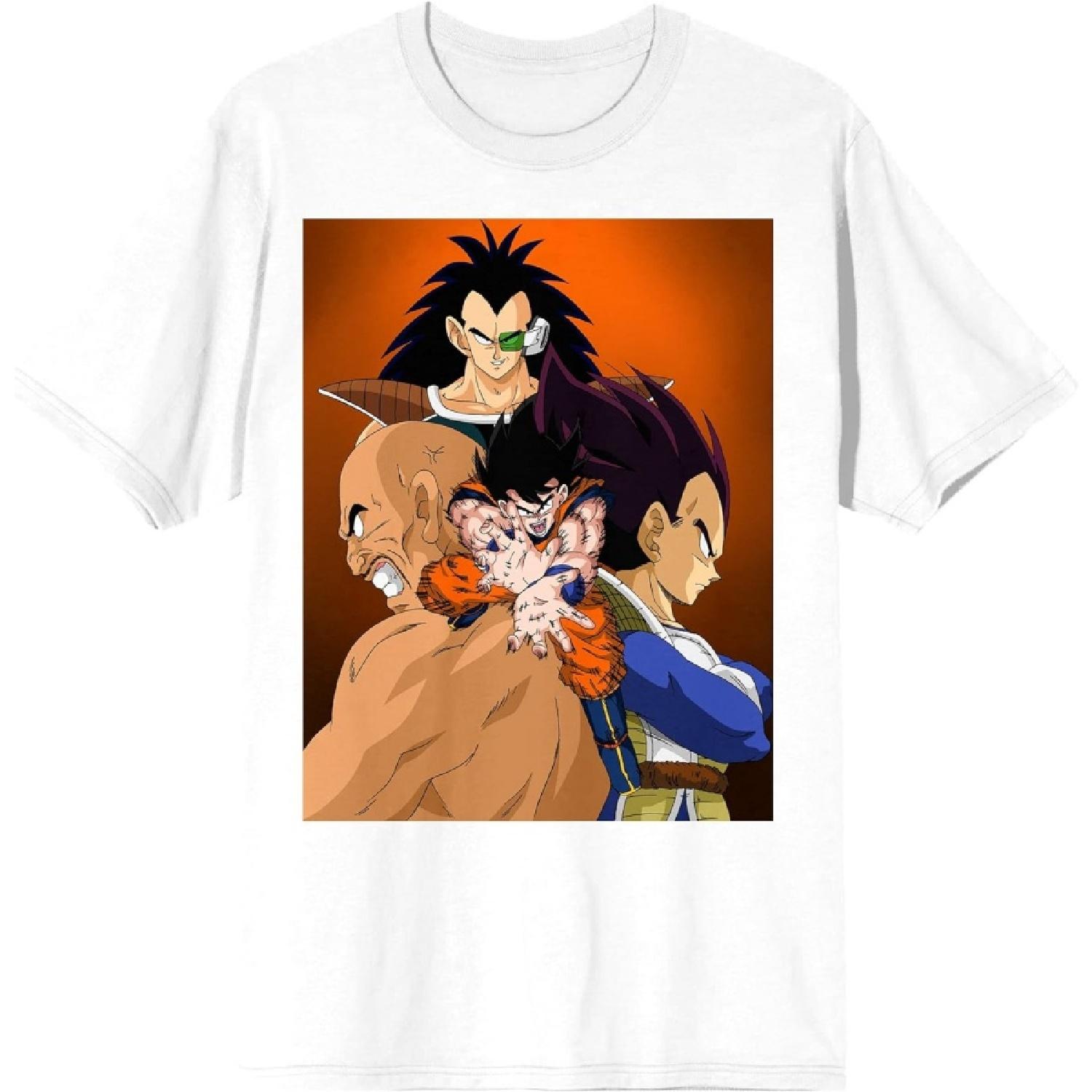 Dragon Ball Z Anime Cartoon Character Group Men s White Graphic Tee S