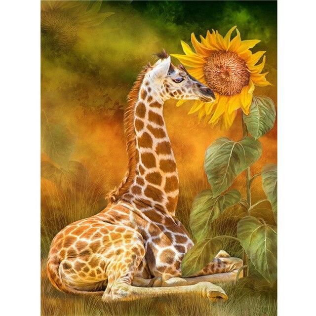 5D DIY Diamond Painting Giraffe Full Square/Round Drill Rhinestone Handcraft Kits Diamond Embroidery Animals Home Decoration