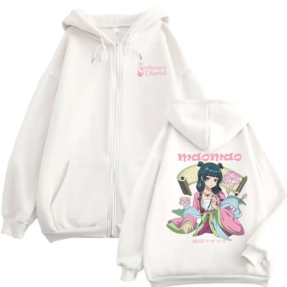 Anime The Apothecary Diaries Maomao Merch Felpa con Zip Uomo Donna Giacca con Zip Oversize Felpa Vintage Maschile
