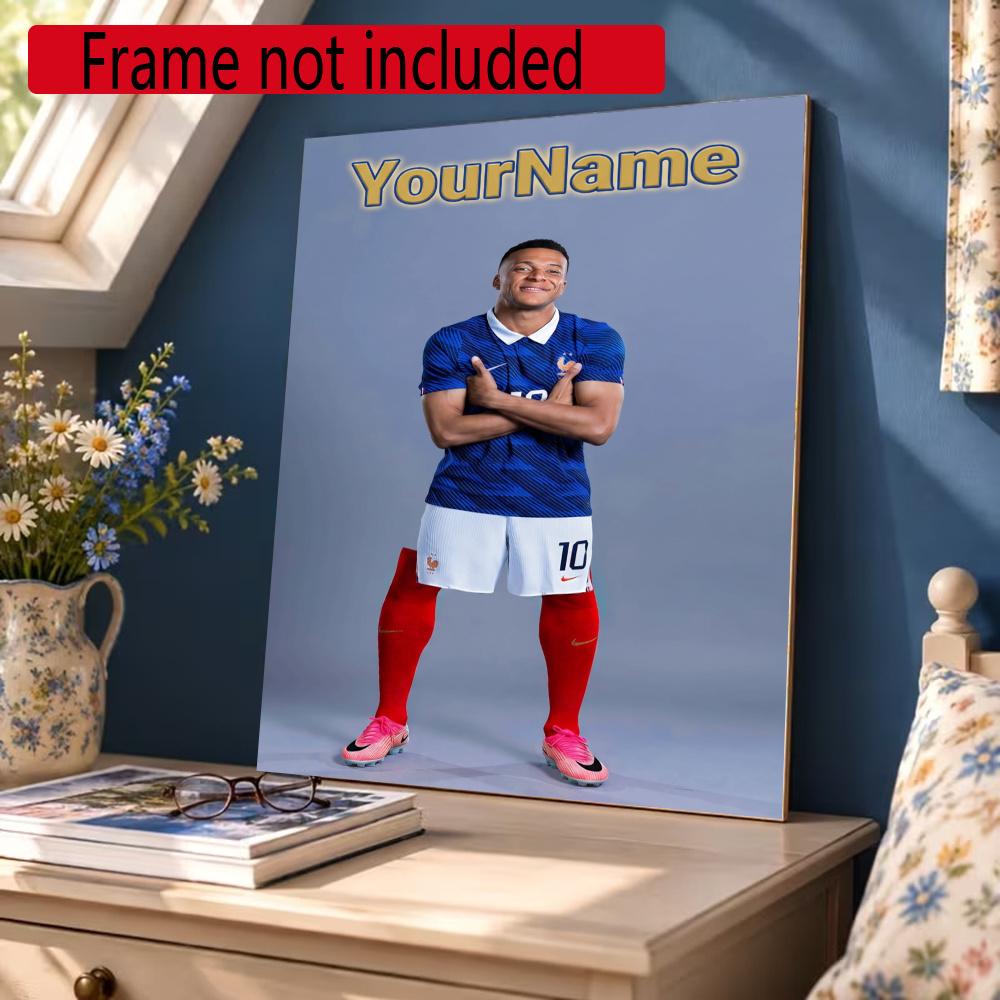 Mbappe Customize Your Name Diamond Painting Round Diamond Diy Frameless Holiday Artwork Suitable For Home Office Wall Decoration