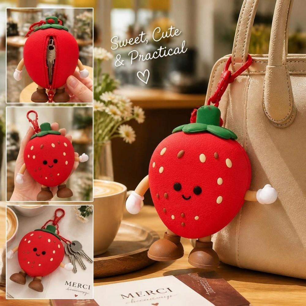 Funny Small Coin Purse Blueberrie Silicone Bag Pendant Fashion Change Storage Bag  Earphone Storage