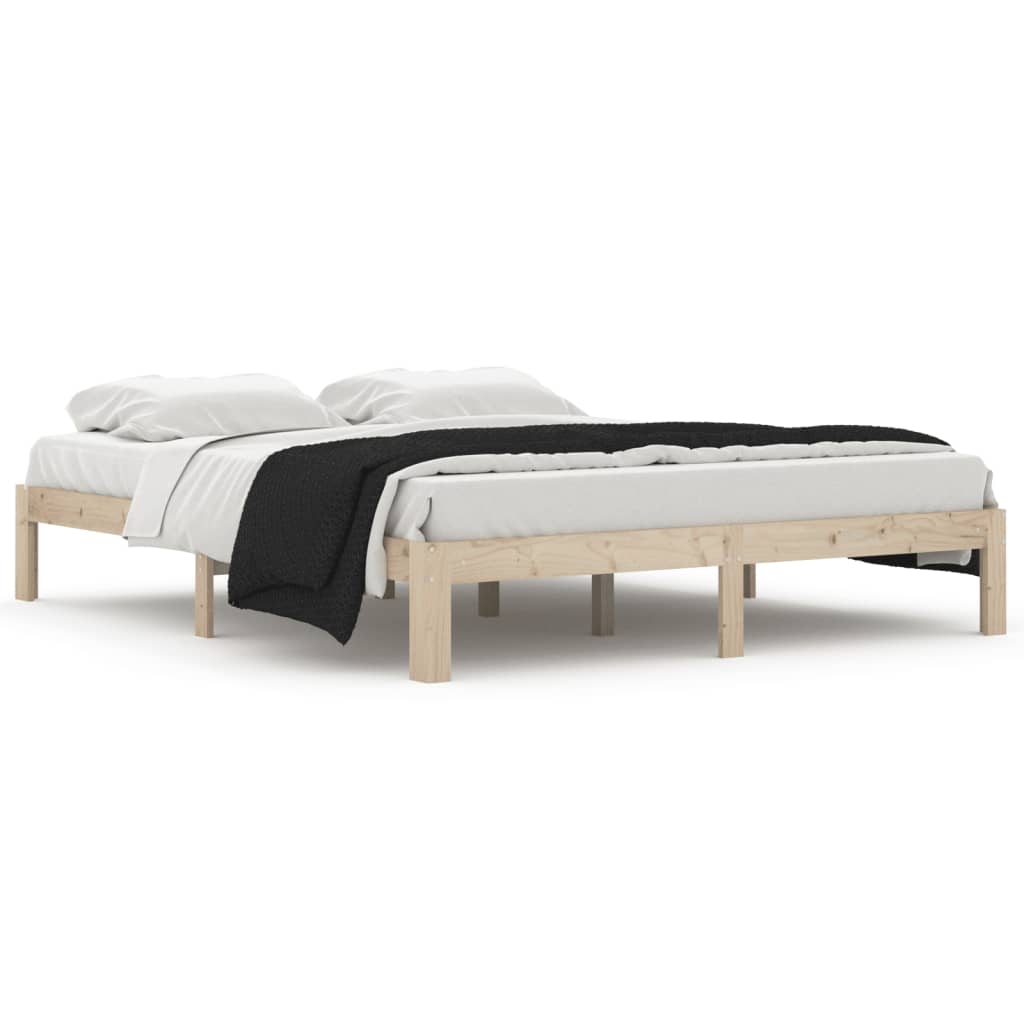 Solid Pine Wood Bed 160x200 Cm