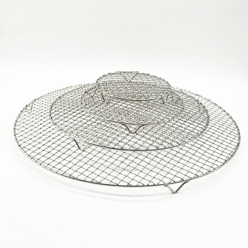 Round Shape BBQ Net Stainless Steel Air Fryer Rack Grilling Mat Baking Rack  Oven Use