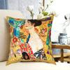 Gustav Klimt Lady With Fan Square Pillow Case Polyester Throw Pillow Fashion Cushion Covers