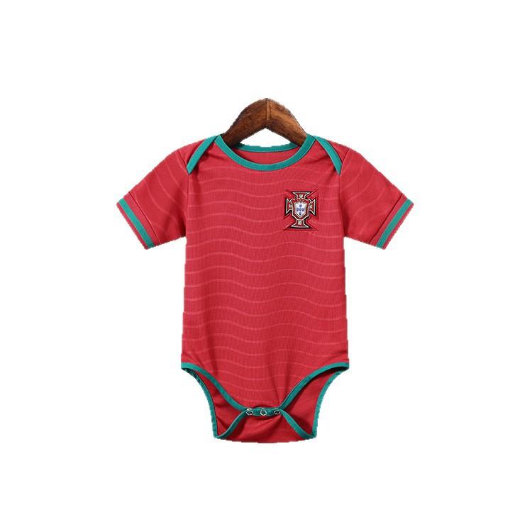 2627 Portugal BB Baby One-Year-Old Soccer Jersey for Boys and Girls, Baby Full Moon Wear, 100-Day One-Piece Climbing Suit
