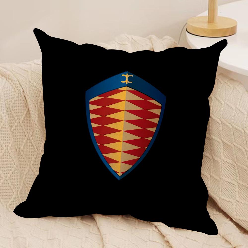 Luxury Car Kkoenigsegg Logo Cushion Cover Short plush Doublesided Print Square Throw Pillow Covers Sofa Home Cushion Decor