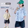 Boys' short sleeved T-shirt set summer clothes 2026 new children's two-piece set summer mid to large children's short sleeved top trend