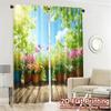 2pcs, 2D FLAT PRINTING Curtains (Without Rod) BloomingGarden Popular Curtain Fabric Semi-Sheer Curtains Room Decor for Bedroom,