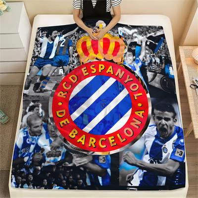 RCD Espanyol, Muster Flanell Decke, Hohe Qualität, Bequem für Alle Jahreszeiten, Heimdekoration, Wärme und Komfort, Perfekt für Geschenke.