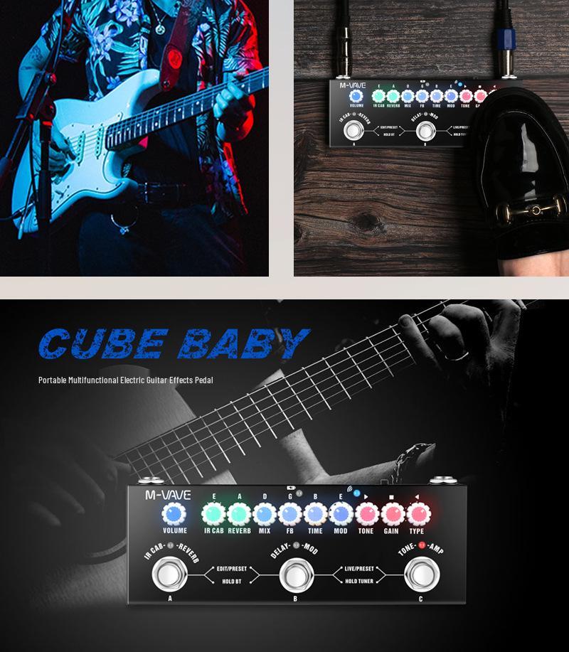 M-VAVE Cube Baby Multifunktionales E-Gitarren-Effektpedal - Trendiger Mini-Bestseller für Rockgitarristen