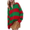 Autumn and Winter New Long Sleeved 1/4 Zipper Pullover with Split Color Block for Women's Sweaters and Hoodies