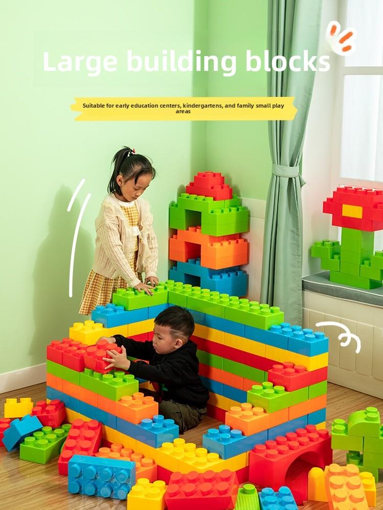Indoor Early Education Center Kindergarten Large Particle Building Castle Children's Plastic Educational Building Blocks Toys