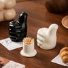 1pc Creative Thumb-Shaped Ceramic Toothpick Holder - Durable Ceramic Kitchen ,Dining Decor, Holds Toothpicks, Swabs , Floss, Red/Black/White,