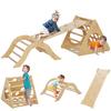 Climbing Frame for Children 18-48 Months 8 In 1 with Ramp Arch Ladder and Sandbag 175x59.5x60 Cm Natural